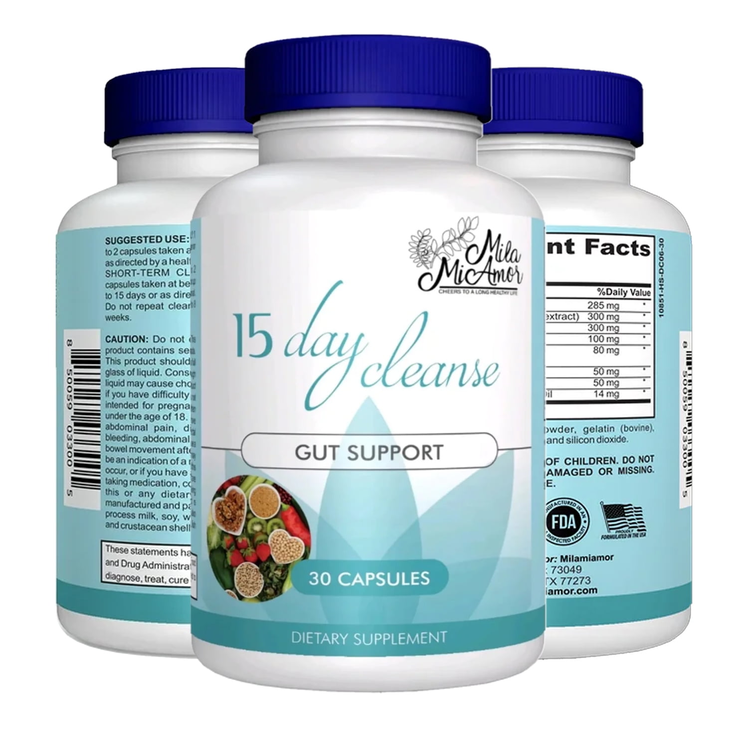 15 Day Cleanse Psyllium Husk, Probiotics Colon Cleansing & Detox