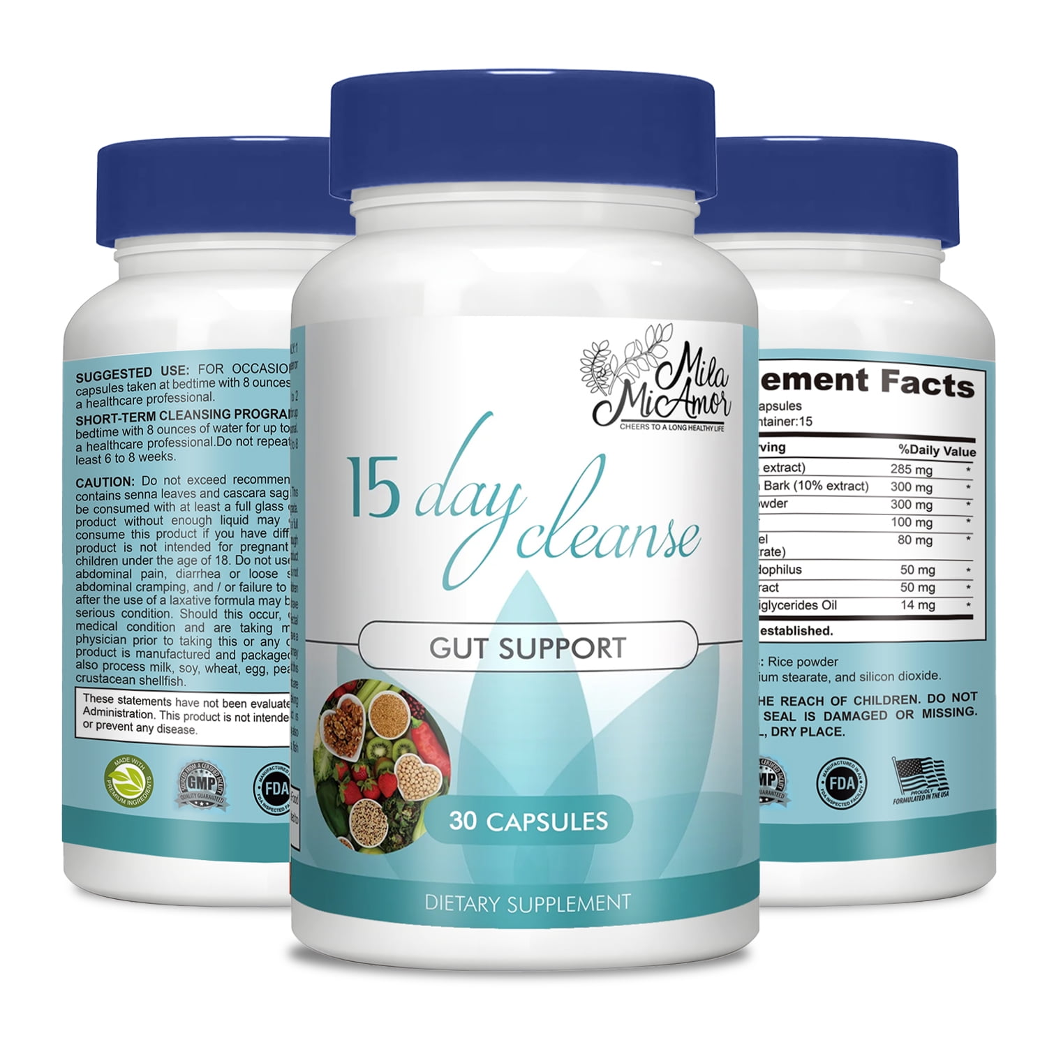 15 Day Cleanse Psyllium Husk, Probiotics Colon Cleansing & Detox (1