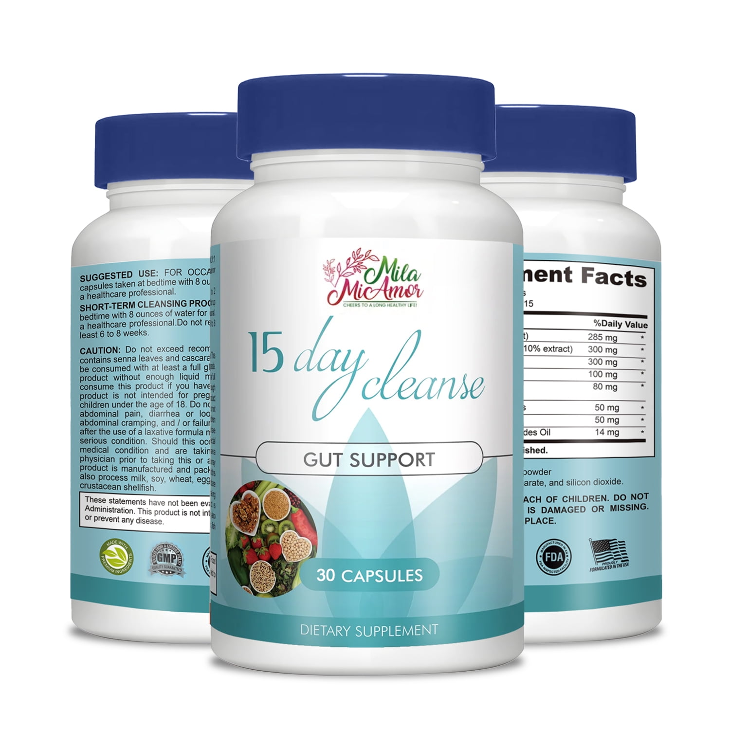 15 Day Cleanse with Psyllium Husk, Probiotics Colon Cleansing
