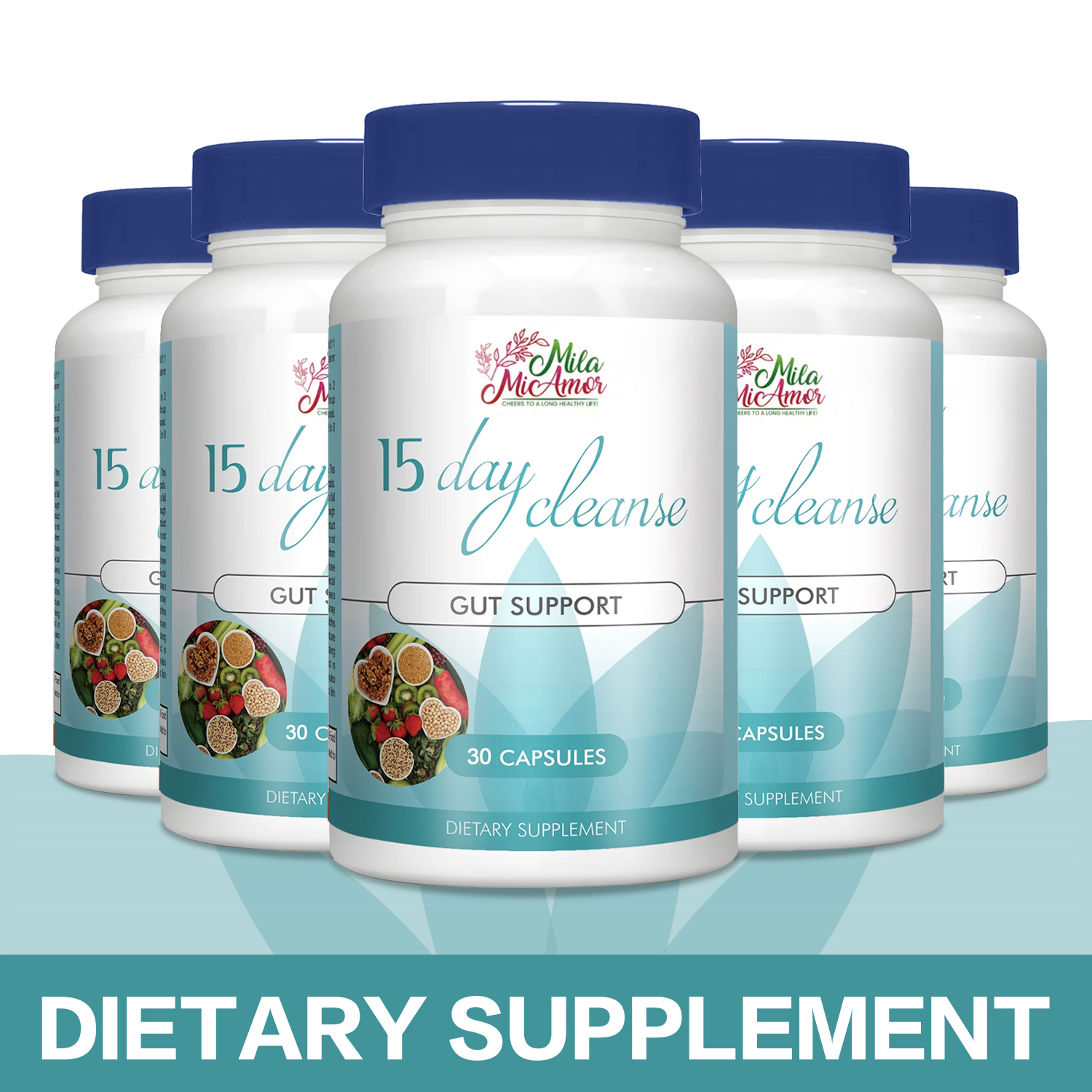 15 Day Cleanse with Psyllium Husk, Probiotics Colon Cleansing