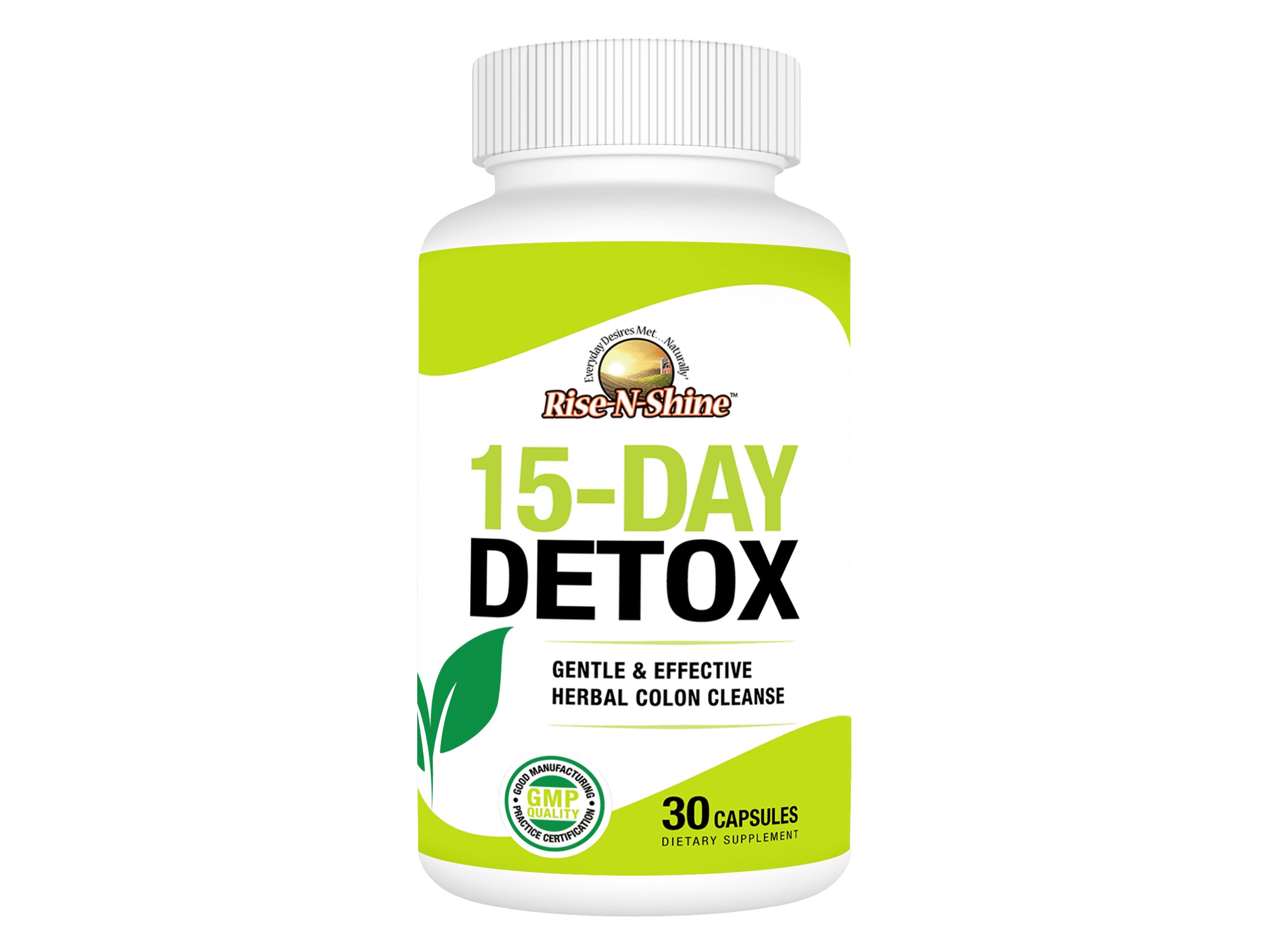 15 Day Detox Colon Cleanse by RiseNShine with Senna, Cascara Sagrada and More, 30 Count