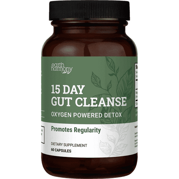 Earth Harmony 15-Day Gut Cleanse, Oxygen Powered Detox Gut Cleanse, 60 Capsules