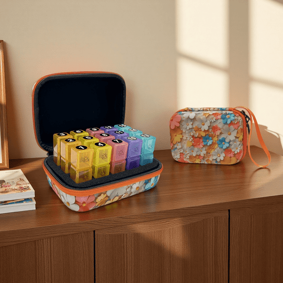 15 Days Oasis Orange AM Noon PM Medication Vitamins Pill Organizer