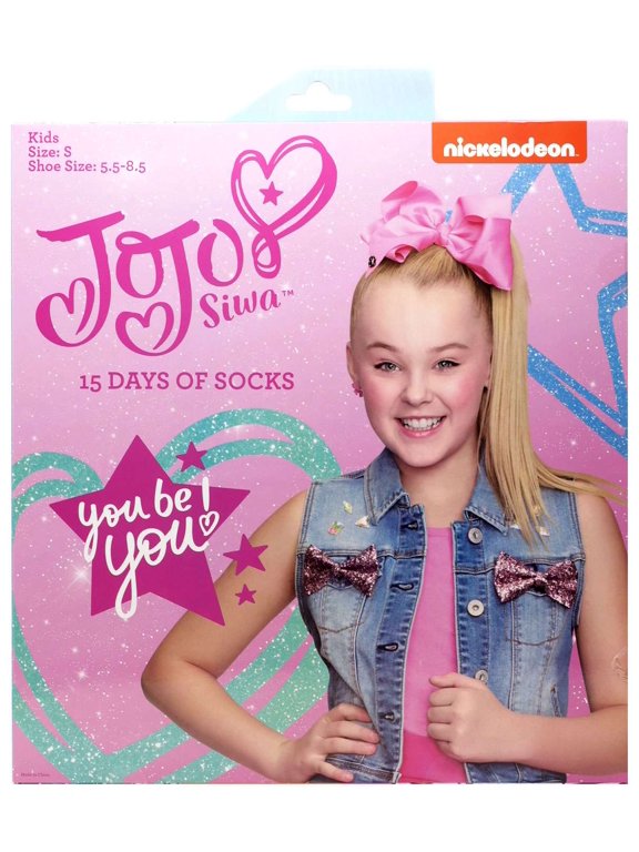 15 Days of Socks Kids JoJo Siwa 15-Pack (Size: Medium, Shoe Size: 9 - 2.5)