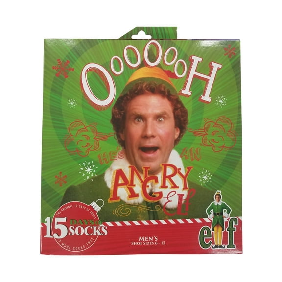 Elf Movie Mens 15 Days of Socks Set Buddy Advent Calendar OSFM
