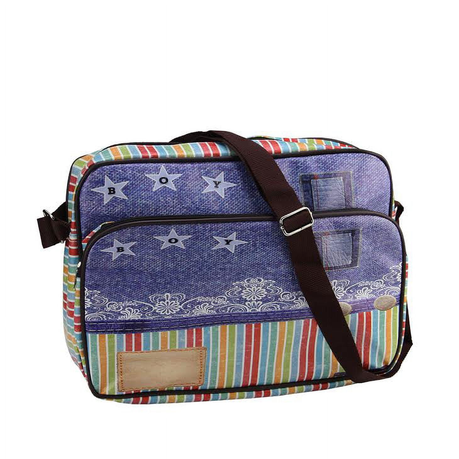 Northlight 15" Decorative Stripes and Jean Design Crossbody Bag/Purse with Strap