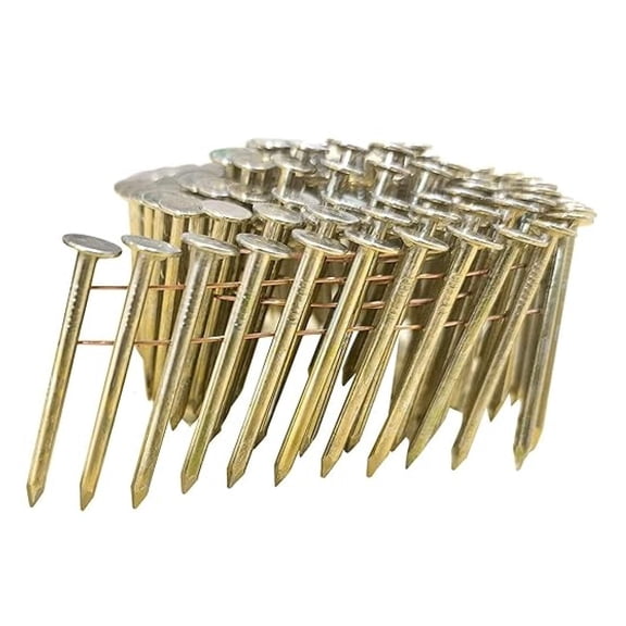 15 Degree Coil Roofing Nails - 1-1/2" x .120" Round Head, 2880 Counts - for Roofing Nailer Gun - Galvanized Smooth Shank Roofing Fasteners