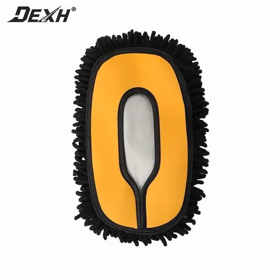 15-Degree Curved Black Microfiber Car Wash Brush Mop with 43-Inch Handle