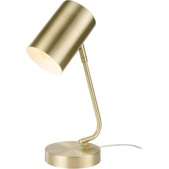 15" Desk Lamp, Matte Brass, in-Line On/Off Rocker Switch, Home Dcor, Desk Lamps for Home Office, Home Office Accessories, Room Dcor, Accent Lighting Lamps, Home Improvement