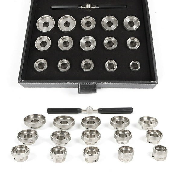 15 Dies Watch Case Back Opener Kit for Watch Repair Tool with Storage Case, Watch Removal Repair Tool