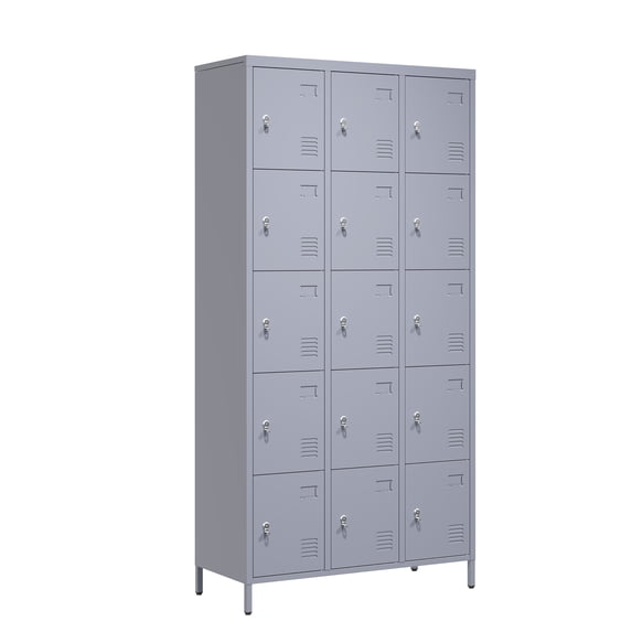 15 Door 72"H Metal Lockers With Lock for Employees,Storage Locker ...
