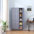 thumbnail image 1 of 15 Door Storage Locker 72 Inch Metal with Lock for Employees, Home Gym, Office, School, Garage,Gray, 1 of 8