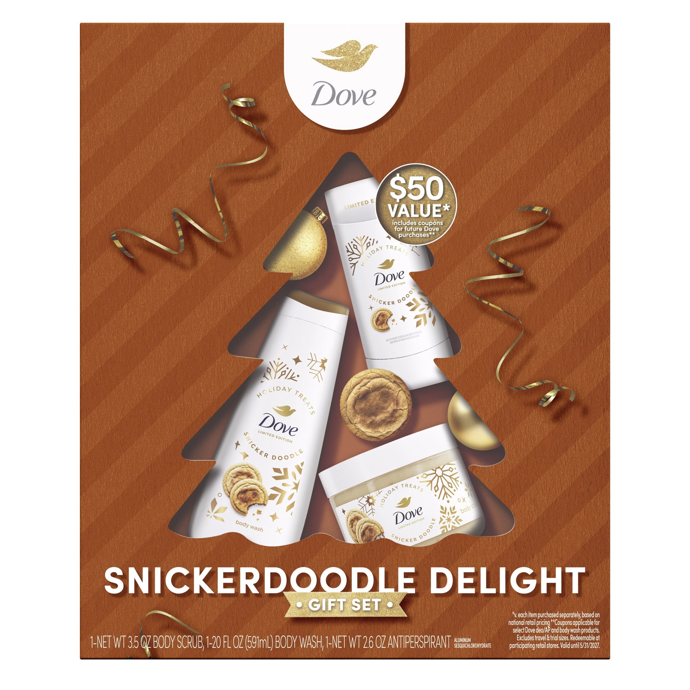Dove Limited Edition Snickerdoodle Delight Gift Set For women, 3 Pack