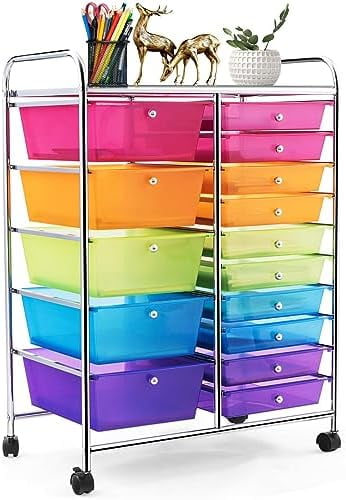 12-Drawer Rolling Storage Cart, Multifunctional Art Craft Organizer Cart Mobile Utility Storage Cart Removable Drawers Lockable Wheels Craft Cart Home - View #2