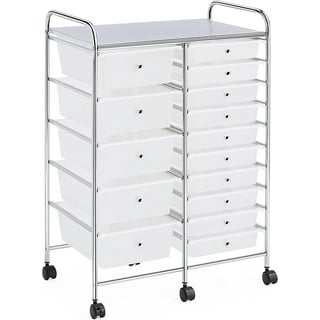 15-Drawer Utility Rolling Organizer Cart Multi-Use Storage-Black