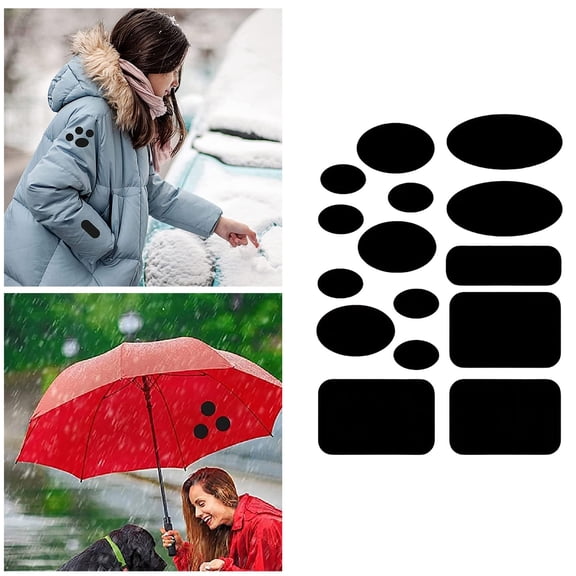 15 Duvet Self Patch Kit Soft Tear Nylon for Repairing Holes In Clothing Sleeping Bags 15PCS Black 15X20 cm