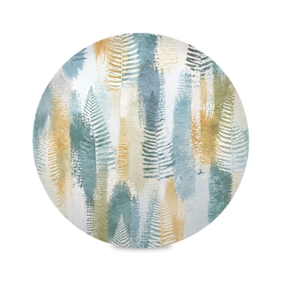 15" Earthy Fern Art Printed Round Placemats Set of 6 Heat Resistant Table Mat for Kitchen for Party Deco