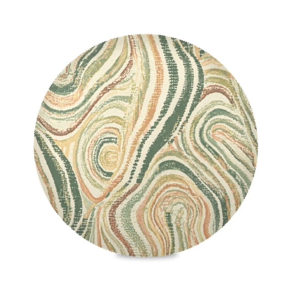 15" Earthy Swirl Printed Round Placemats Set of 1 Heat Resistant Table Mat for Kitchen for Party Deco