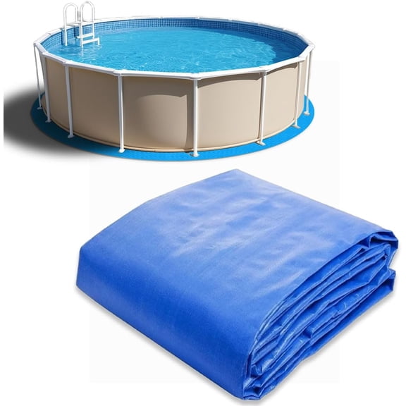 15 FT Round Pool Liner Pad for Above Ground Swimming Pool, Outdoor Pool Mat for Above Ground Pool Pad, Under Pool Floor Liner Underlayment Pad, Prevents Punctures Pool Mat Protector Tarp (15 FT)