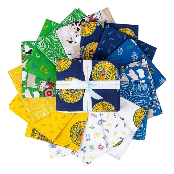 15 Fat Quarters - Assorted FFA Forever Blue 2 Fat Quarter Bundle (Single Bundle)