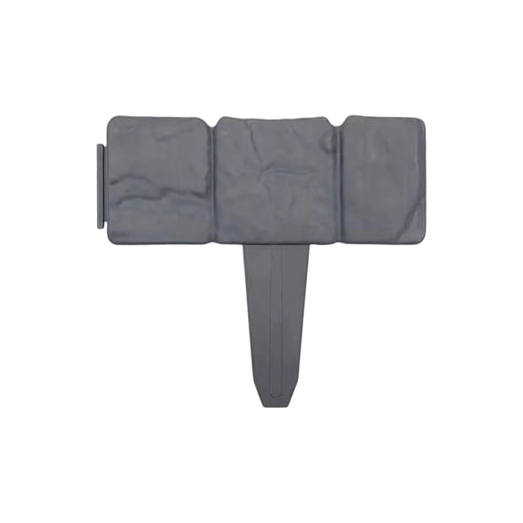 15" Faux Stone Plastic Garden Edging, Gray Foldable Interlocking Landscape Border, Decorative Weather-Resistant Lawn Fence for Flower Beds, Pathways & Outdoor Landscaping