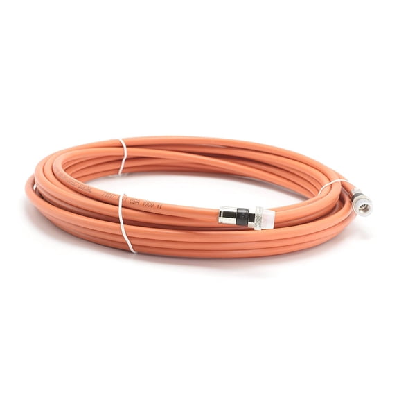 15 Feet (4.5 Meter) - Direct Burial Coaxial Cable 75 Ohm RF RG6 Coax Cable, with Rubber Boots - Outdoor Connectors - Orange - Solid Copper Core - Designed Waterproof and can Be Buried