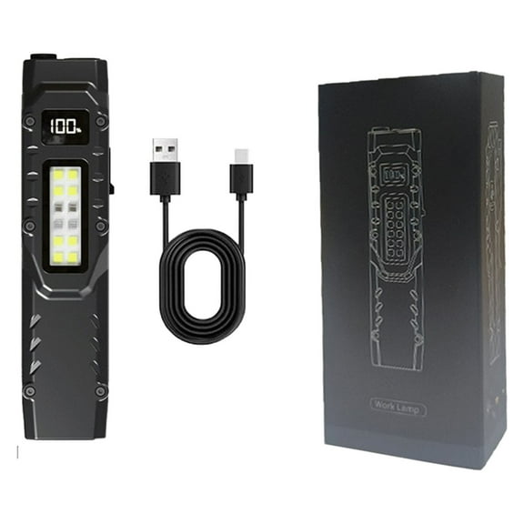 15 Flashlight Rechargeable Flat Flashlight LED Flashlight With Digital Screen 8 Light Modes Stainless Steel Pocket Flashlight For Home Camping And Use. Rechargeable Lamps Very Bright Headlamp Working