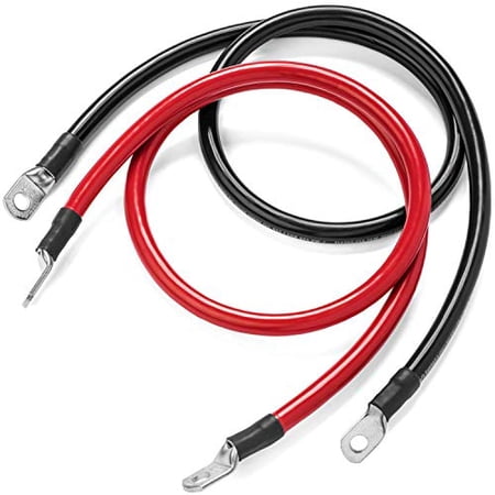 15 Foot 4 AWG Battery Cable Set with 5/16" Ring Terminals by Spartan Power Made in America