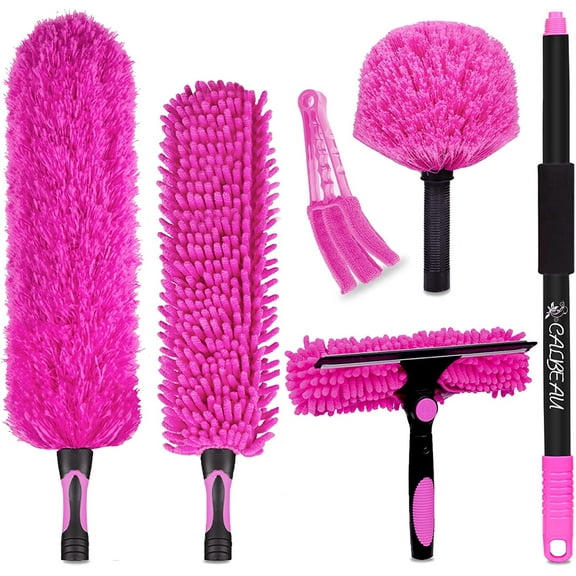 15 Foot Dusters for Cleaning, Duster with Extension Pole 7-15ft, Microfiber Feather Duster Used for Cleaning Ceiling Fan, High Window, Blinds, Shutters, Sofa, Cobweb Duster for Home (12 PCS)