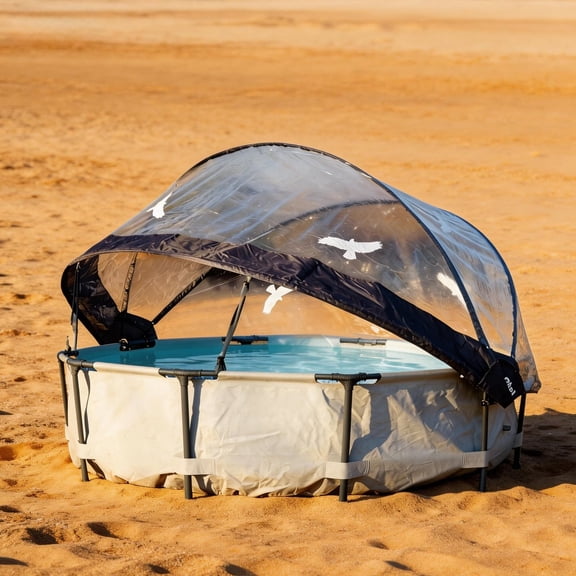 15 Foot Round All Weather Pool Dome Enclosure Multifunctional Above Ground Pool Cover UV Protection & Heat Retention Compatible with Clean & Warm Water Frame Pools