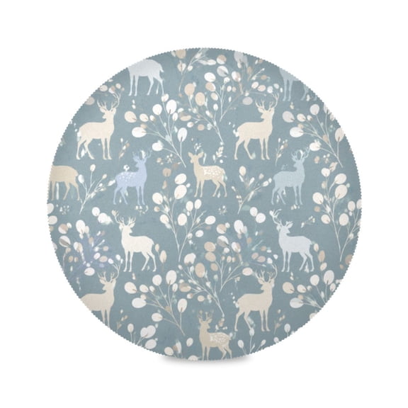 15" Fruit Printed Round Placemats Set of 1 Heat Resistant Table Mat for Kitchen for Party Deco