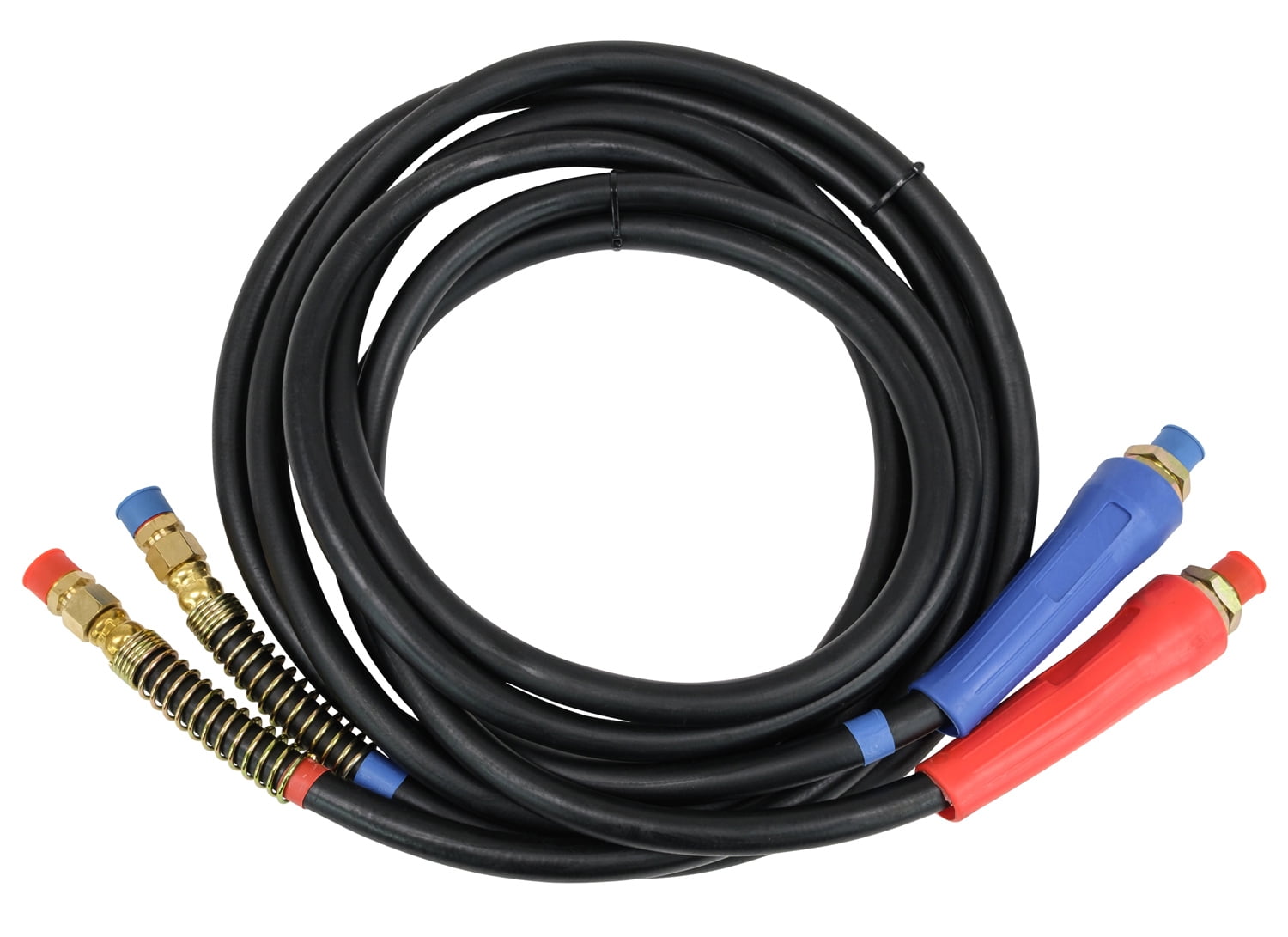 15 Ft Air Line Hose Assemblies with Flexible Grips & 1/2" NPT Fittings - 1 pair (2 pcs) - Air Line Hose Straight Lead Set for Semi Truck, Trailer, Tractor