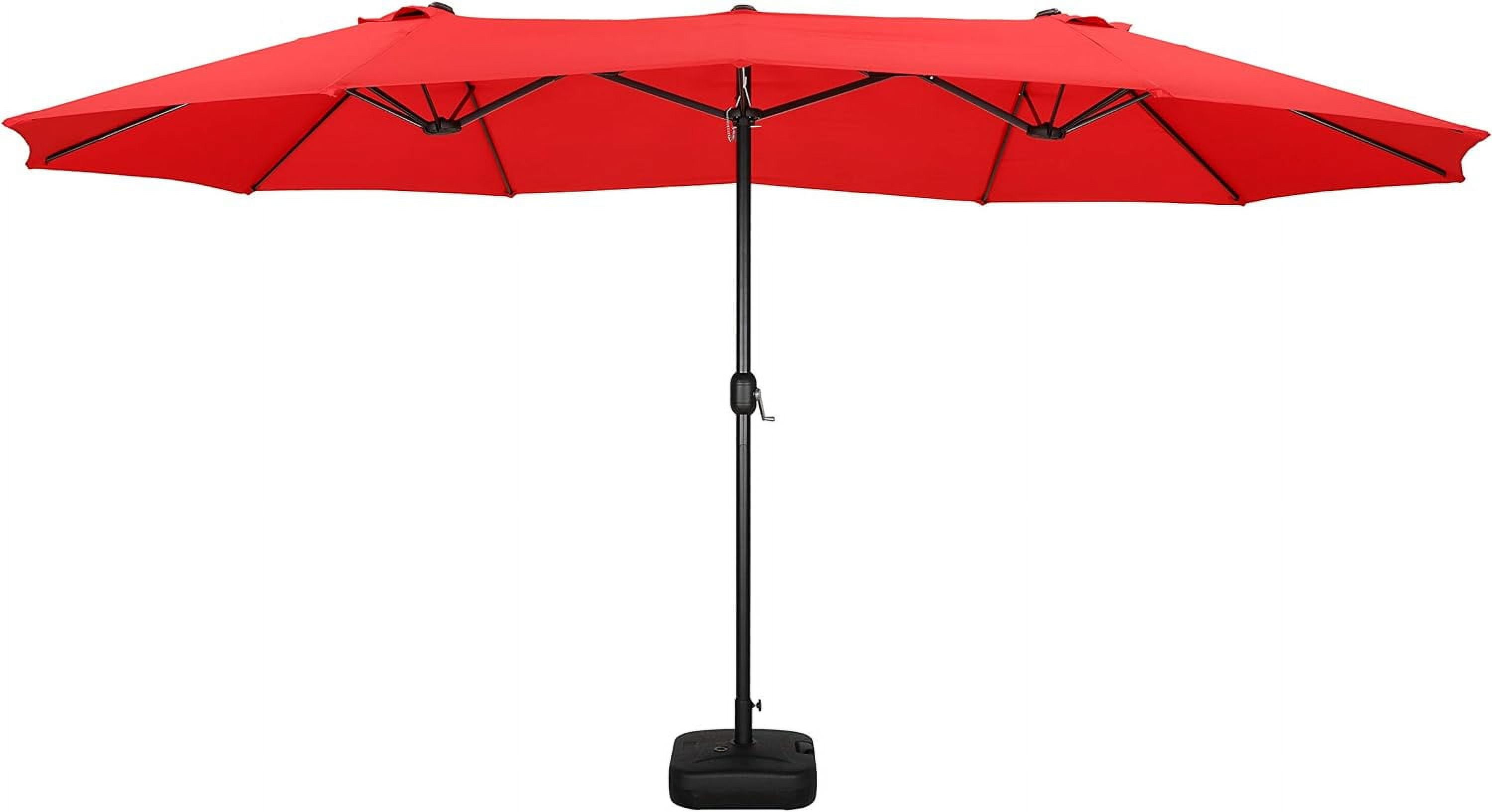 15 Ft Double Sided Patio Umbrella with Crank Handle and Water Fillable