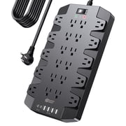 15 Ft Extension Cord Power Strips with Surge Protection, SUPERDANNY Surge Protector with 22 Outlets