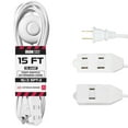 thumbnail image 1 of Iron Forge Cable 15 ft 3 Outlet White Extension Cord with Foot Switch - 16/2 SJTW 2 Prong Indoor Extension Cord with Multiple Outlets, 1 of 6
