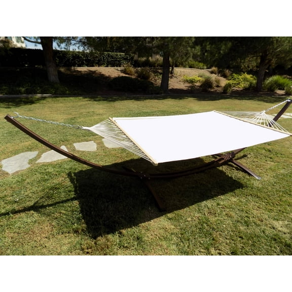 15 Ft. Indoor/Outdoor Brown, Heavy Duty Steel Arc Hammock Stand w/Bed.