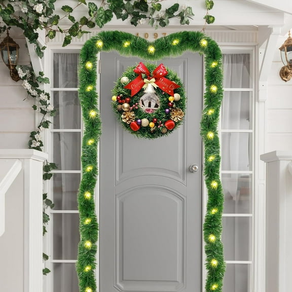 15-Ft Needle Rattan LED Christmas Light String for Family Atmosphere Decoration, Small Colored Lights For Indoor And Outdoor Christmas Decor,green