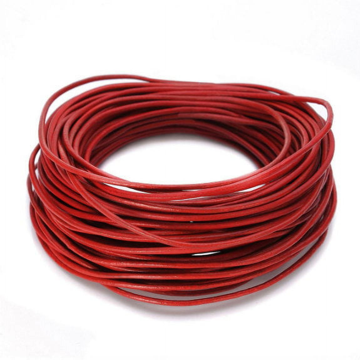 Leather Cord USA 2mm Natural Red Brown Round Leather - by the Foot