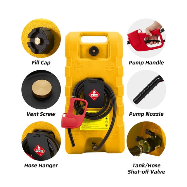 15 Gallon Portable Fuel Caddy with Fast Fill, Wheels, & Manual Transfer