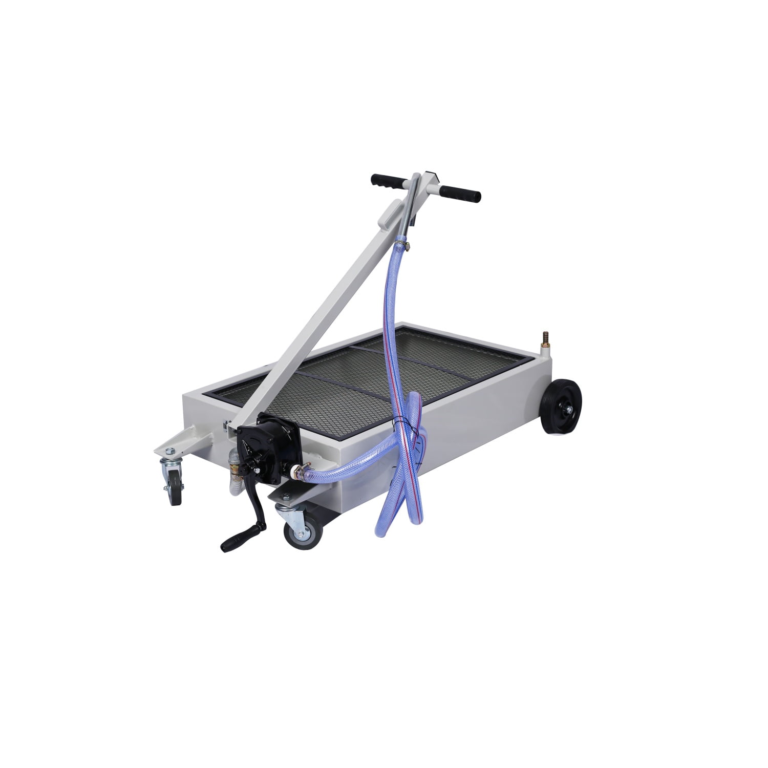 15-Gallon Oil Drain Pan, High-Impact Polypropylene, Manual Pump, Low-Profile Design