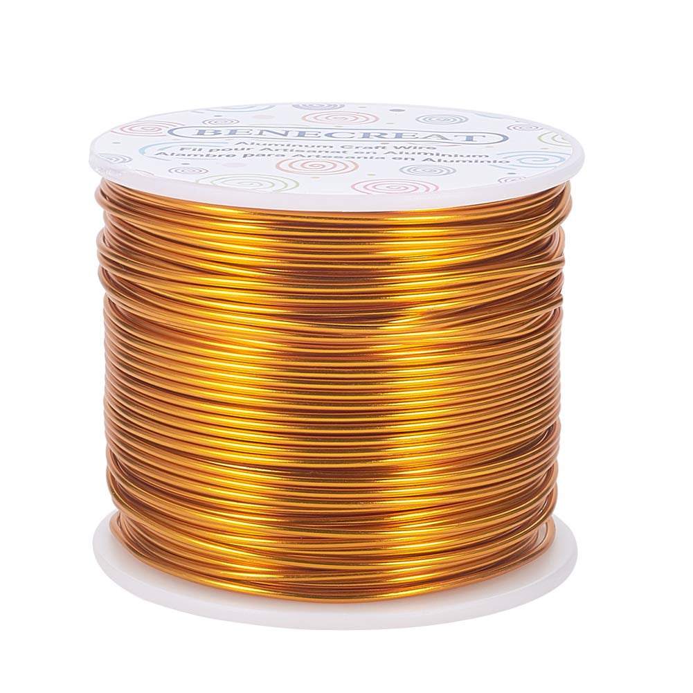 15 Gauge 220FT Aluminum Wire Anodized Jewelry Craft Making Beading Floral Colored Aluminum Craft Wire - Gold Gold