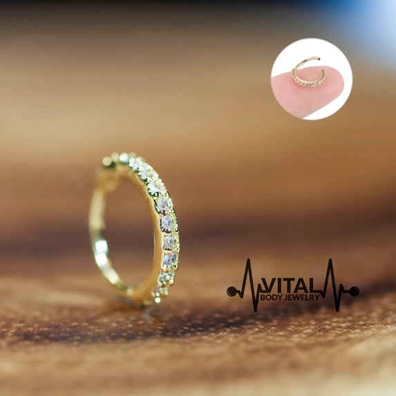 15 Gem, 20G Bendable Hoop Rings for Ear Cartilage, Eyebrow, Nose and More - Vital Body Jewelry
