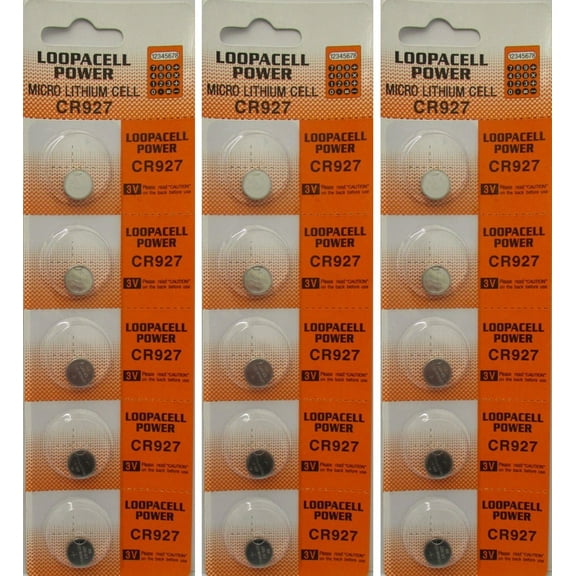 15 Genuine Loopacell CR927 3v Lithium 927 Coin Batteries Freshly Packed by Loopacell