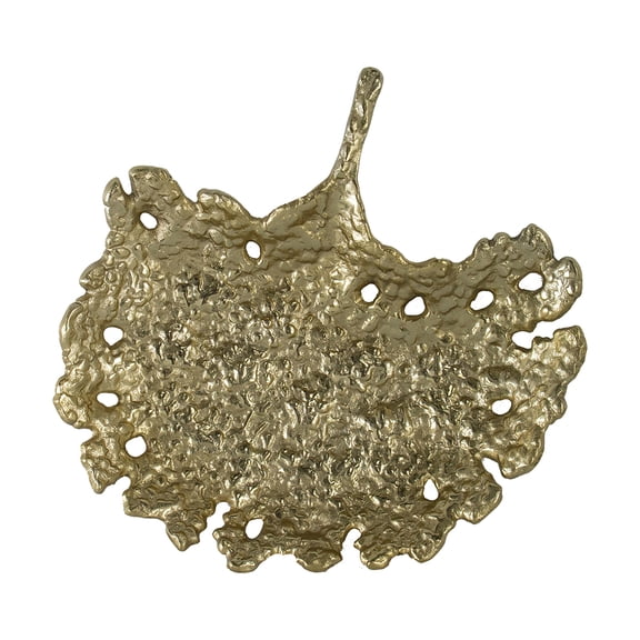 15" Gold Aluminum Leaf Decorative Plate