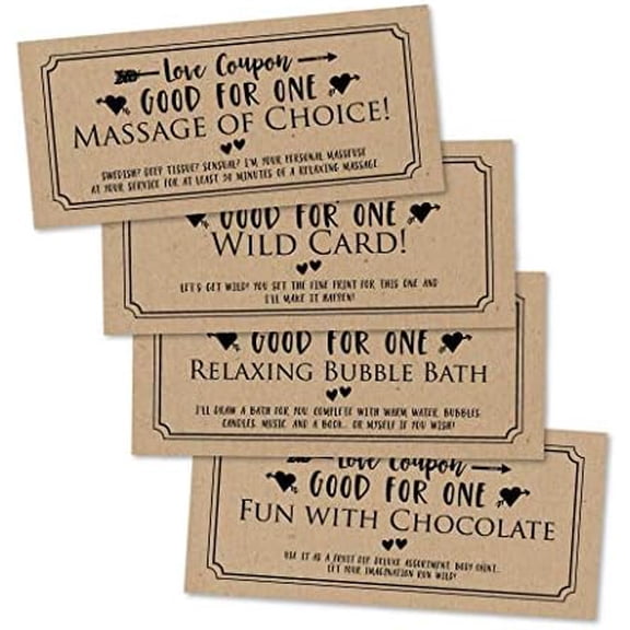 15 Gold IOU Love Voucher Coupons for Him/Her, Husband/Wife, Boyfriend/Girlfriend | For Valentines Day, Birthday, Anniversary, Romantic Christmas Gift, Naughty I Owe You Cards$$Office