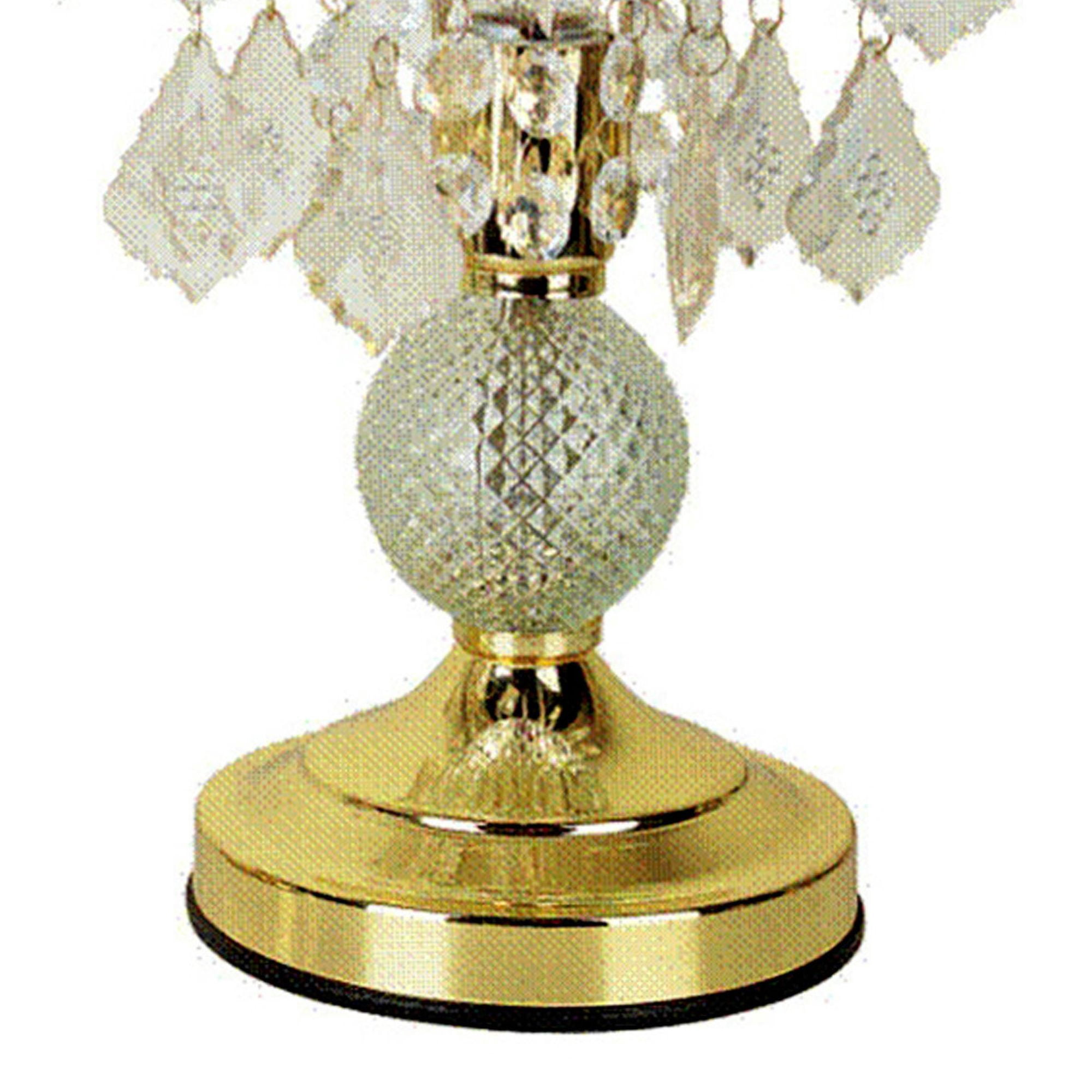 15" Gold Touch Lamp – Sleek Steel & Glass Accents, 40W Max (Bulb Not ...