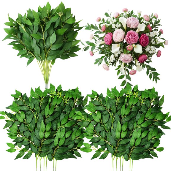 15 Green Artificial Italian Ruscus Stems Bulk DIY Wedding Home Decor