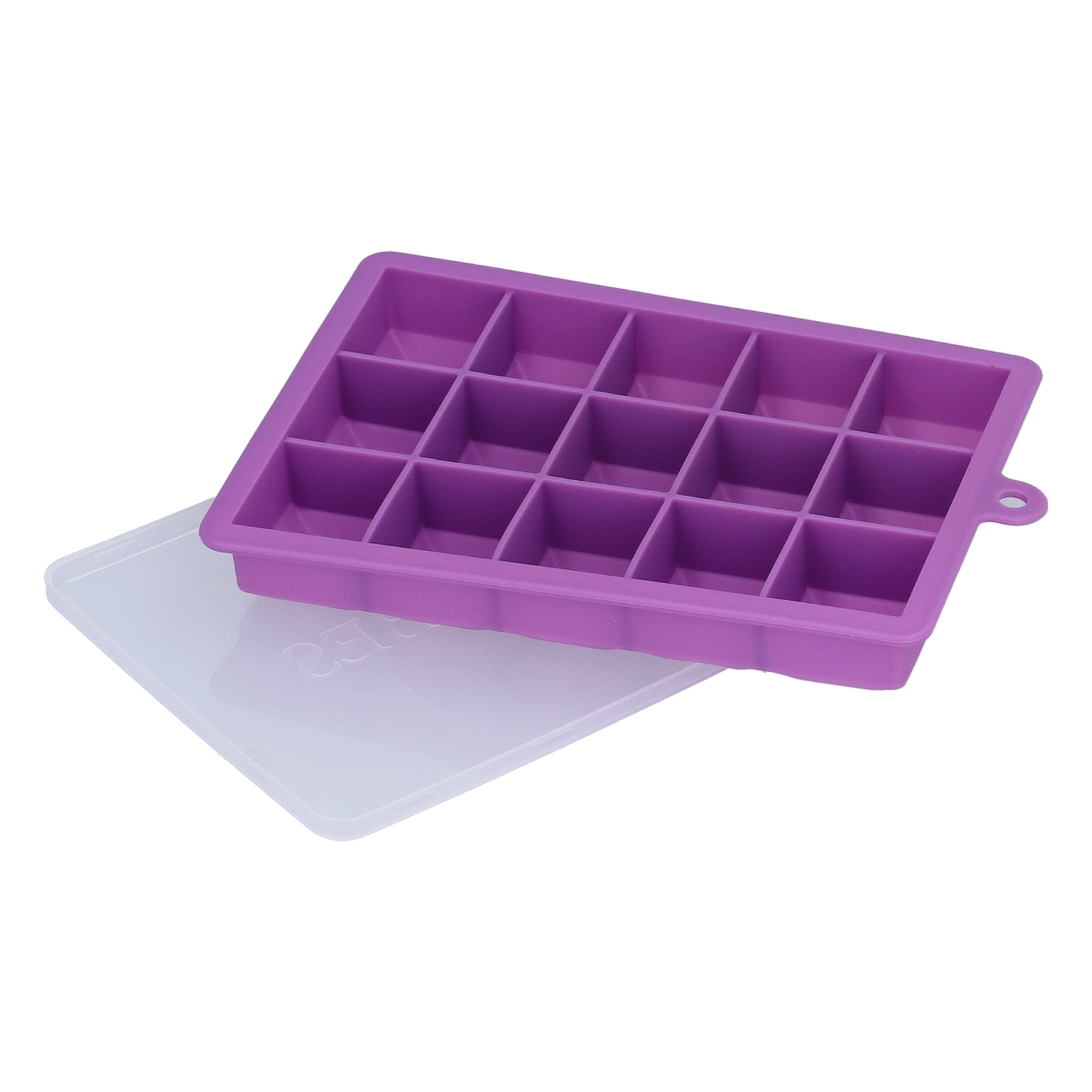 15 Grid Silicone Ice Cube Mold with Lid Rectangular DIY Ice Cube Tray ...