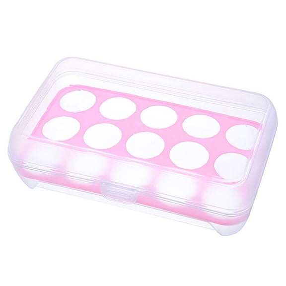 15 Grids Egg Storage Box Egg Carton PP Case Egg Box Tray with Lid Drawer Refrigerator Cases Compartment Storage Egg Rack Support