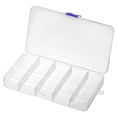 thumbnail image 1 of 15 Grids Jewelry Organizer Box, 4 Pack Clear Plastic Jewelry Boxes Storage Container for Beads, Style 1, 1 of 6
